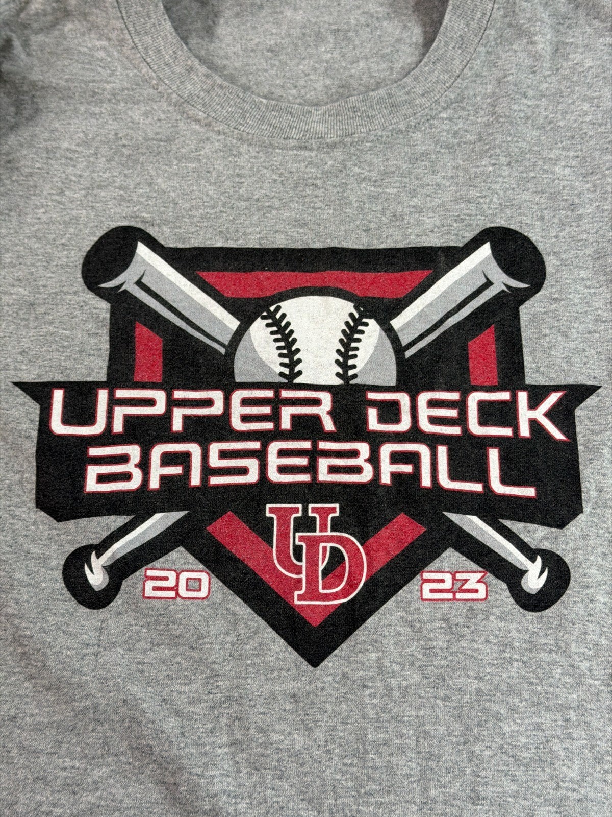 Upper Deck Baseball UD 2023 Club Team Graphic T-Shirt Heather Gray Large Apparel