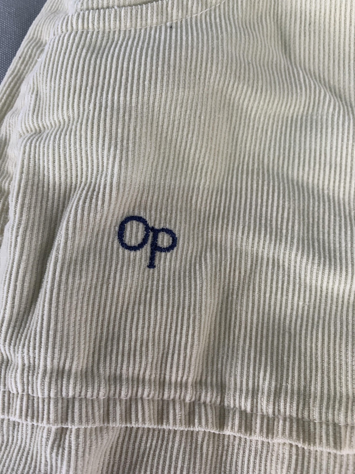 Ocean Pacific Pants Youth 7 Beige Corduroy Elastic Waist Zip Fly OP Sunwear Red