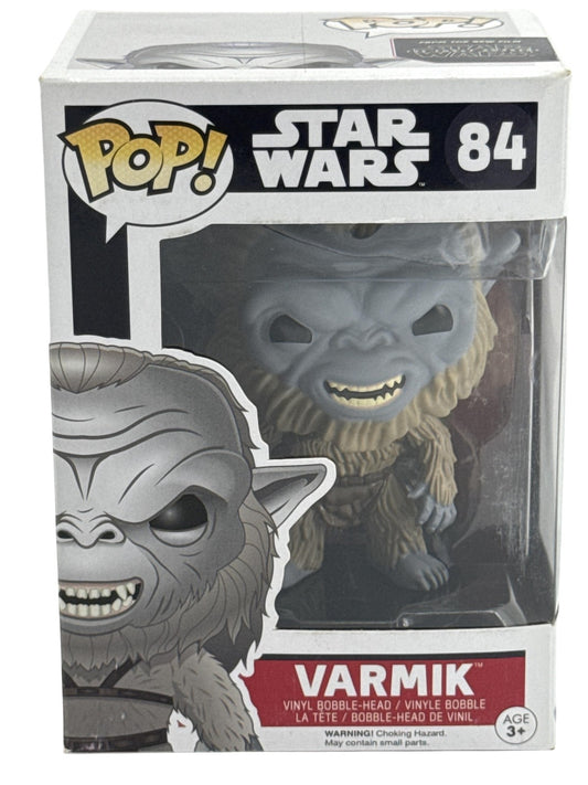Star Wars Funko Pop Varmik #84 Gray Vinyl Bobble-Head Figure Force Awakens NWT