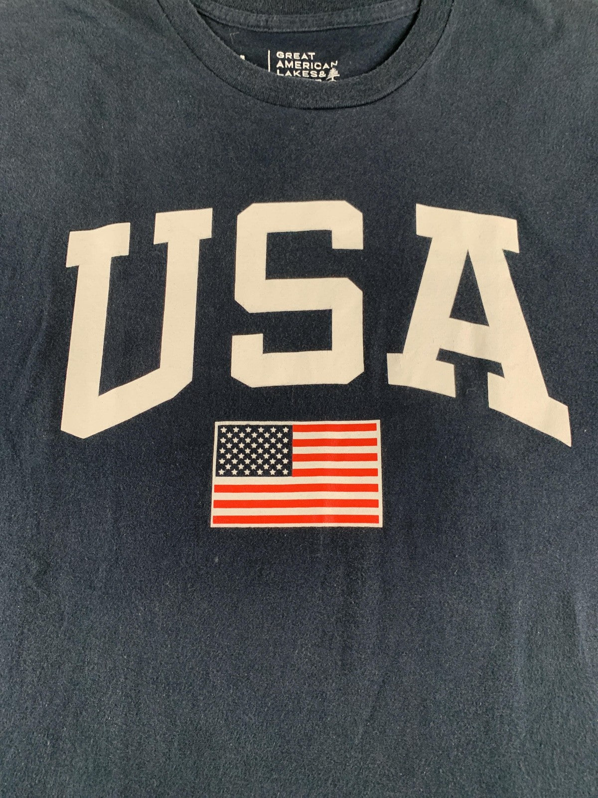 Great American Lakes Timber USA Shirt Mens Large American Flag Patriotic Tee 100