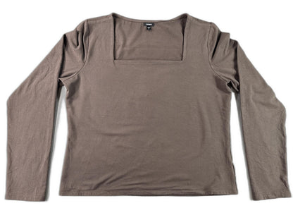 Express Brown Long Sleeve Crewneck Shirt XL Cotton Mens Top