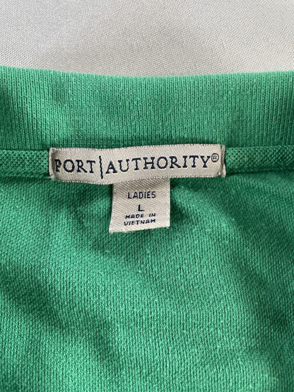 Port Authority Polo Shirt Womens Large Green Palm Desert Greens Golf Cactus Cats