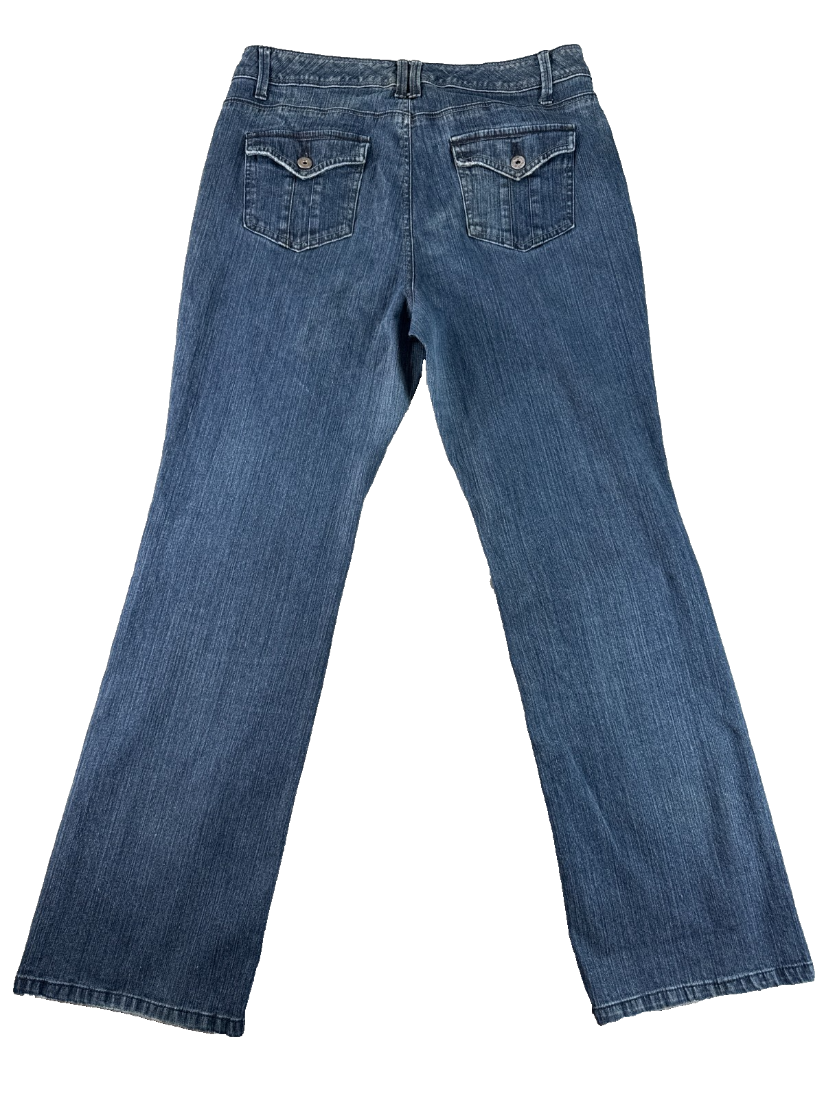 Sonoma Life + Style Womens Jeans 14 Bootcut Mid Rise Medium Wash Blue Denim Flap