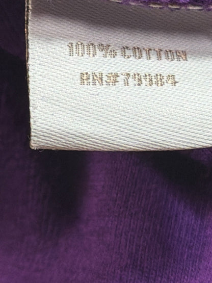 Chicos Purple V Neck Tee Womens Size 1 Medium 3/4 Sleeve Cotton Knit Top