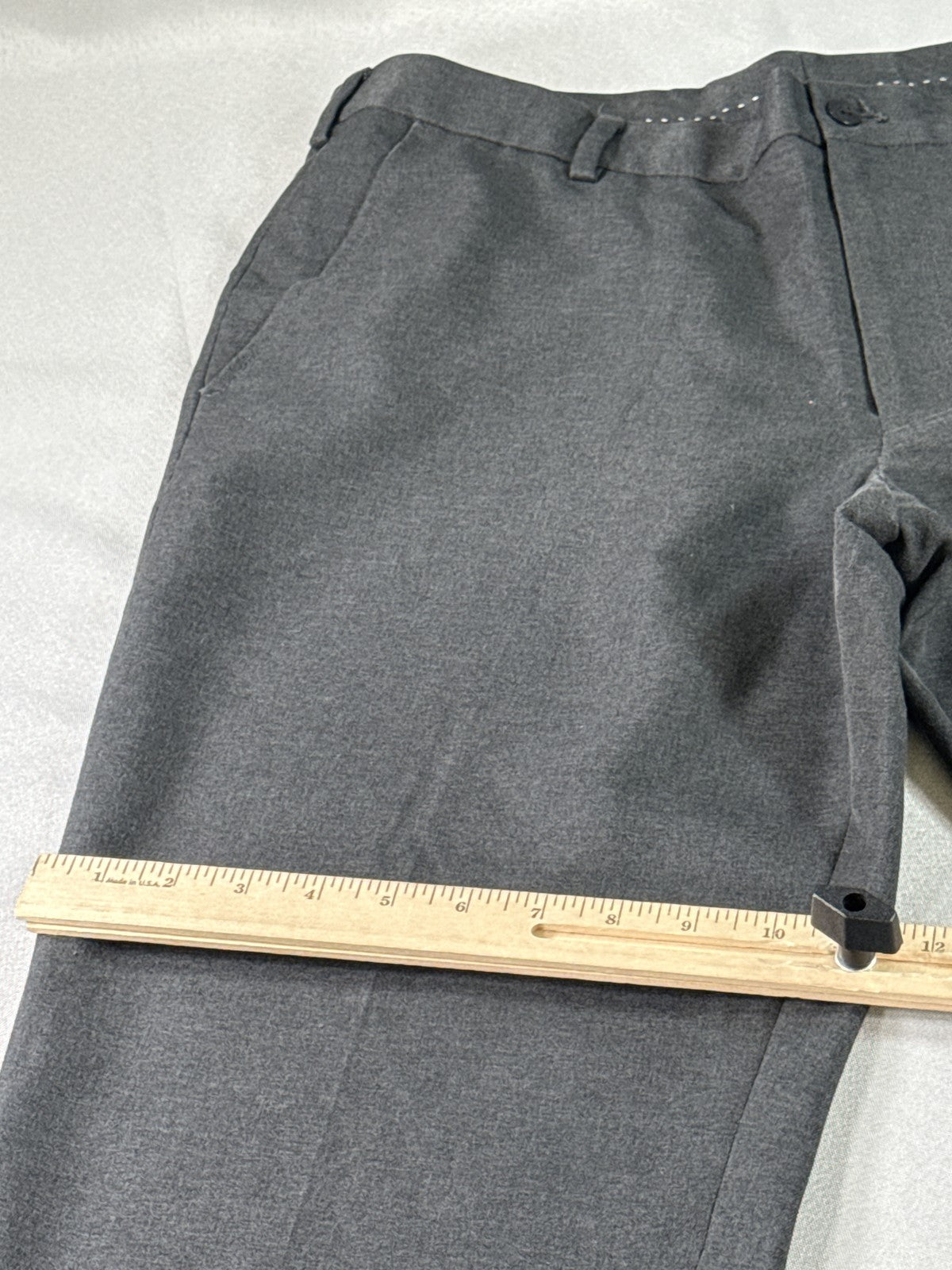 Van Heusen Studio Charcoal Pants 36 36/29 Gray 100% Polyester Classic Fit Slim
