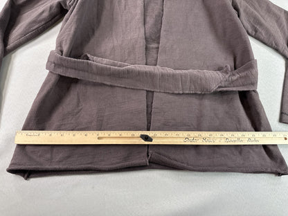 Lucky Brand 8WK3784 Hooded Open Cardigan XL Womens Brown Cotton Blend Long