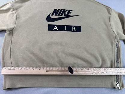 Nike Air Sweatshirt Olive S Pullover Graphic Crewneck Long Sleeve Regular Fit