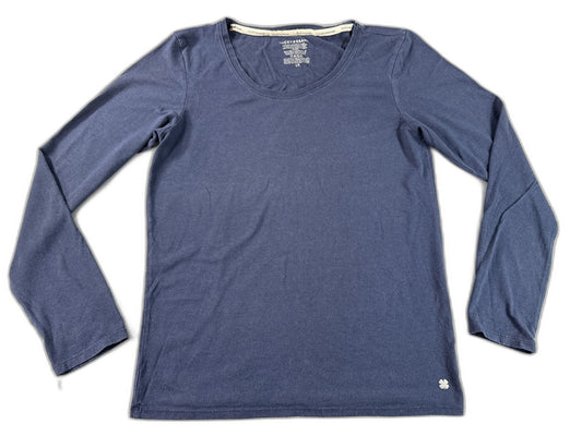 Lucky Brand Long Sleeve Top L/G Navy Blue Scoop Neck Cotton Modal Spandex Womens