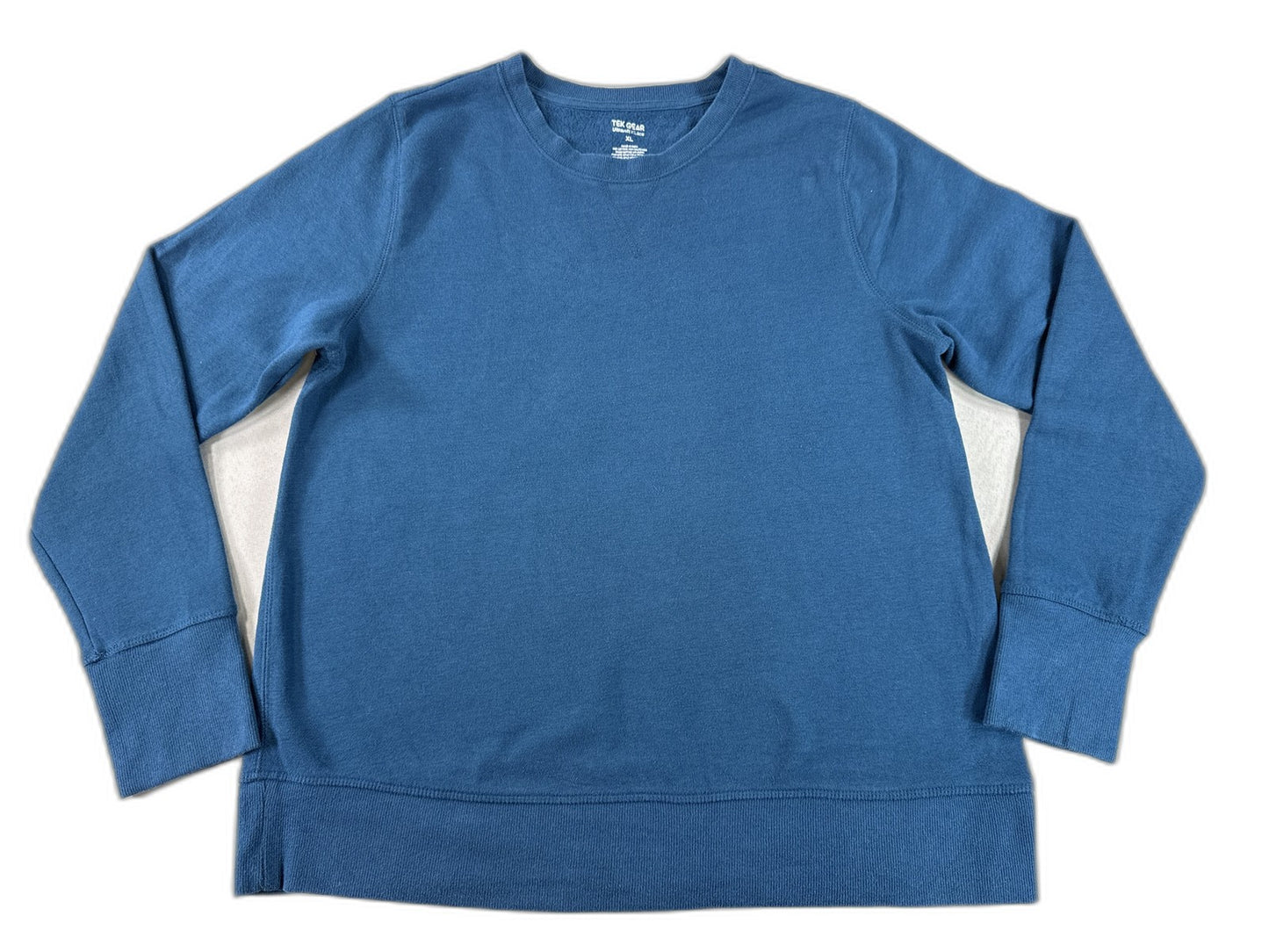Tek Gear Pullover Sweatshirt XL Blue Cotton Polyester Crewneck Long Sleeve