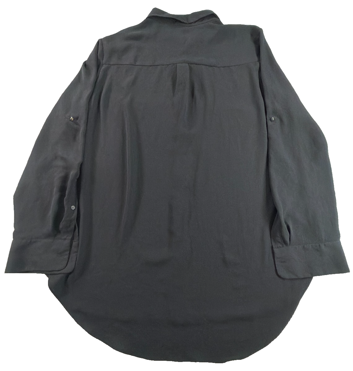 Mossimo Women XXL Black Button Down Blouse Long Sleeve Hidden Placket Polyester