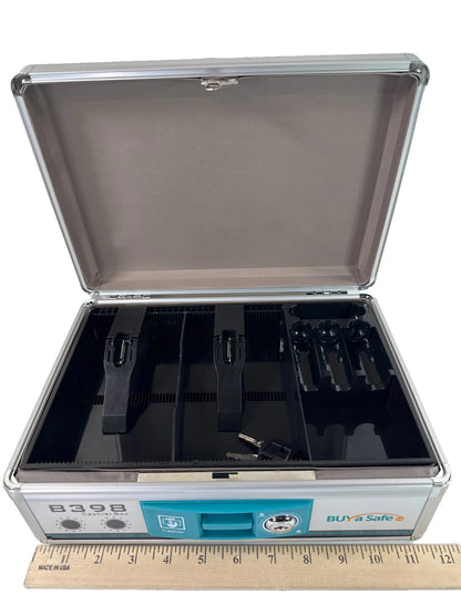 NEW Buy a Safe B398 Aluminum Cashier Box Lockable Cash Drawer NIB w/ Keys 2600