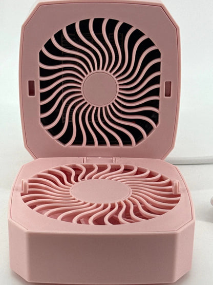 Mini Electric Heater Fan SGN-2203 Pink 2-in-1 Portable Quiet Desk Warmer Cooler