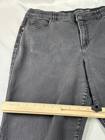 Gloria Vanderbilt Jeans Womens 16 Black Cotton Blend Straight Leg Regular Fit