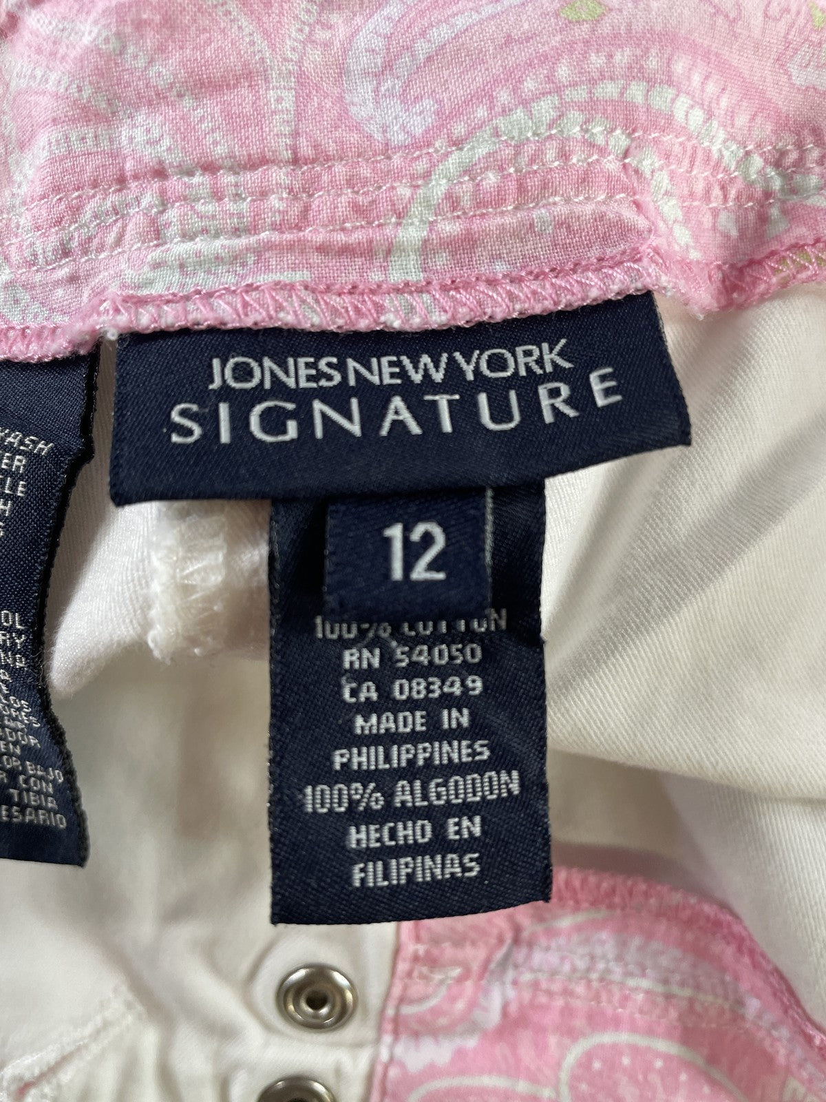 Jones New York Signature Shorts Womens 12 White Casual Cotton Pockets Summer
