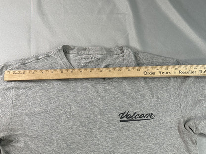 Volcom Graphic Tee S Mens Gray Cotton Blend Short Sleeve Crewneck Regular Fit