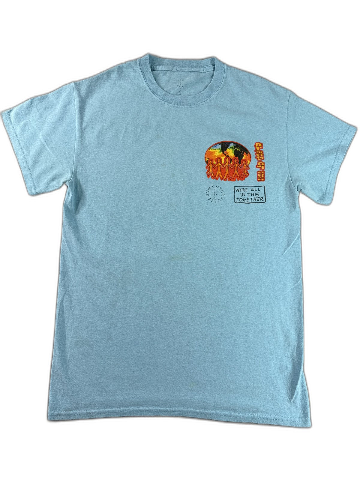 Cactus Jack Together Earth Day Environmental Graphic Print Tee S Blue 100%
