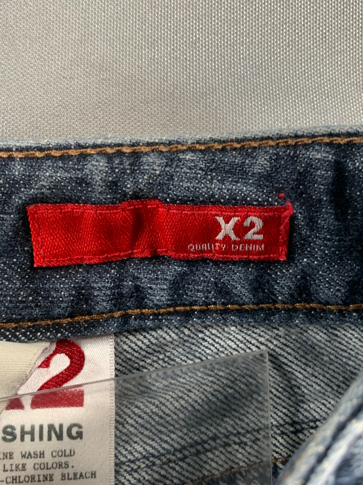 Vintage X2 Jeans Size 0 Y2K Made in Hong Kong Button Hem Mid Rise Denim Apparel