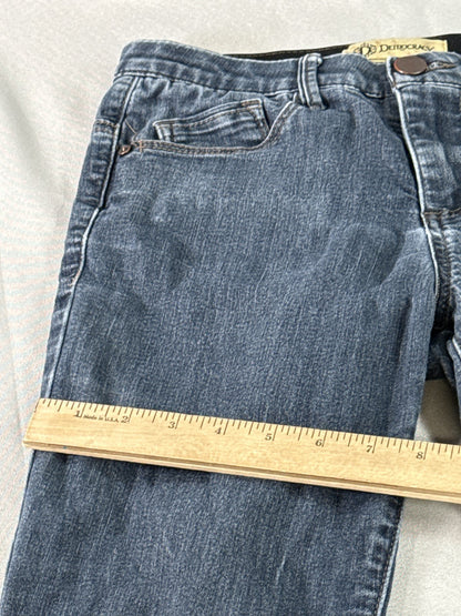 Democracy Jeans Womens 2P Blue Denim Tapered Stretch Classic Mid Rise Ab Cotton
