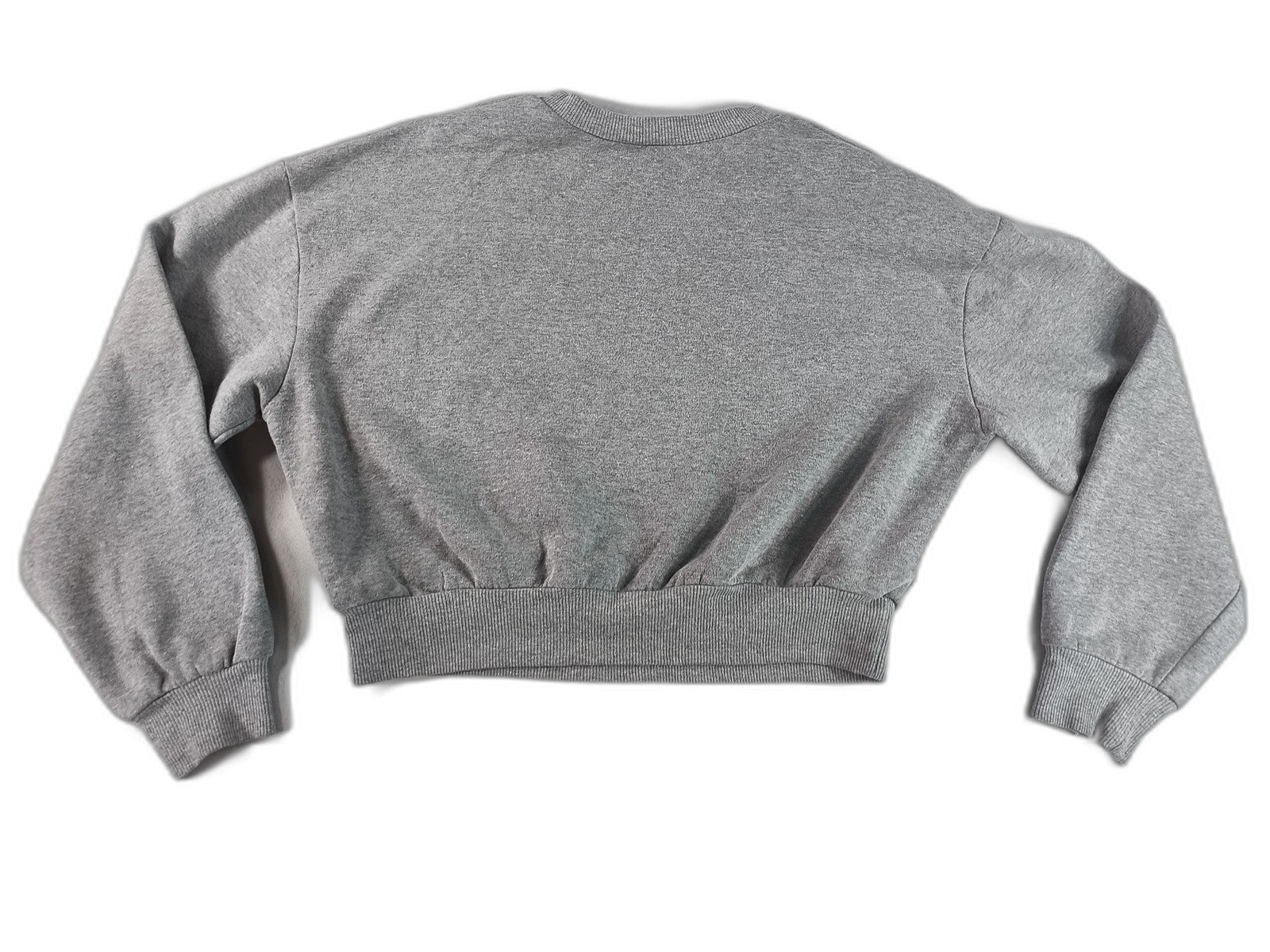 Wild Fable Cropped Sweatshirt L Gray Cotton Blend Relaxed Fit Long Sleeve