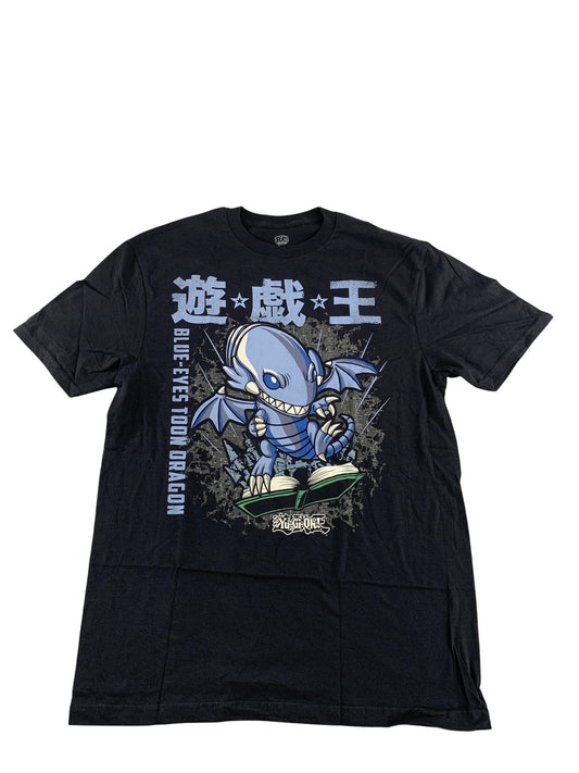 Yu-Gi-Oh Shirt Mens Medium Black Blue-Eyes Toon Dragon Pop Tees Funko Anime