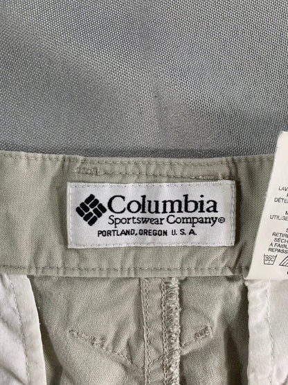 Columbia Mens Cargo Shorts 32 Beige Outdoor Utility Trail Hiking Pockets Elastic