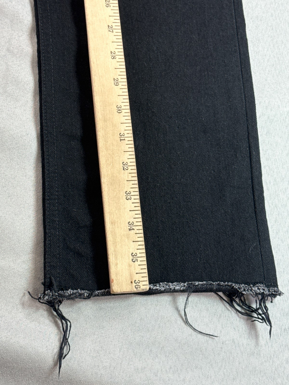 Fear of God Jeans 28 Black Denim Straight Leg Raw Hem Selvedge Fourth Collection