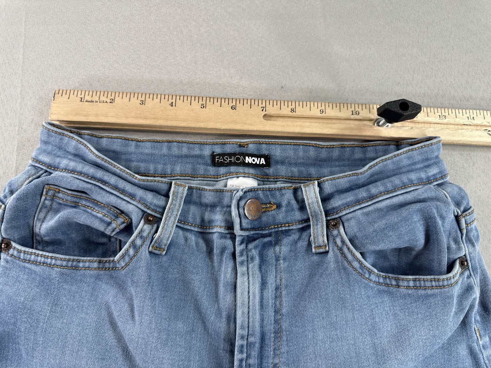 Fashion Nova P5215 AL Jeans 15 Light Blue Denim Slim Fit High Rise Stretch Women