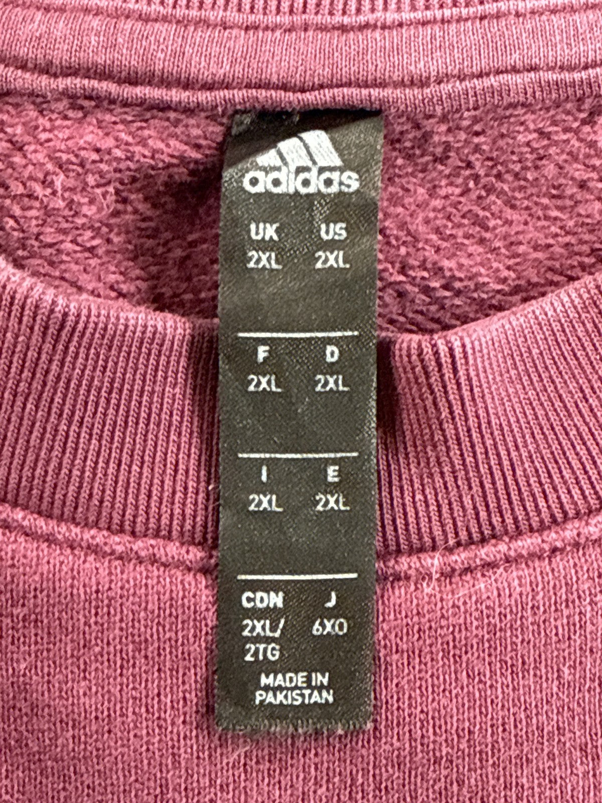 adidas Crewneck Sweatshirt 2XL Maroon Cotton Long Sleeve Graphic Unisex Fleece