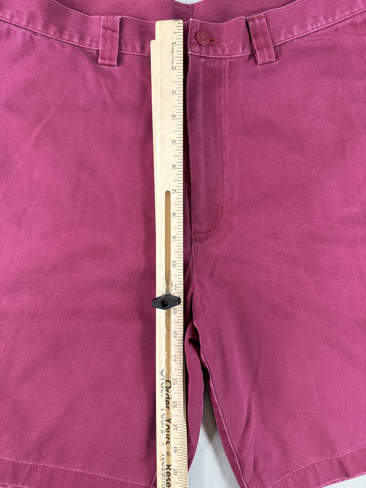 ASHWORTH AM 6174R Chino Shorts W36 Maroon 100% Cotton Pleated Thailand Golf