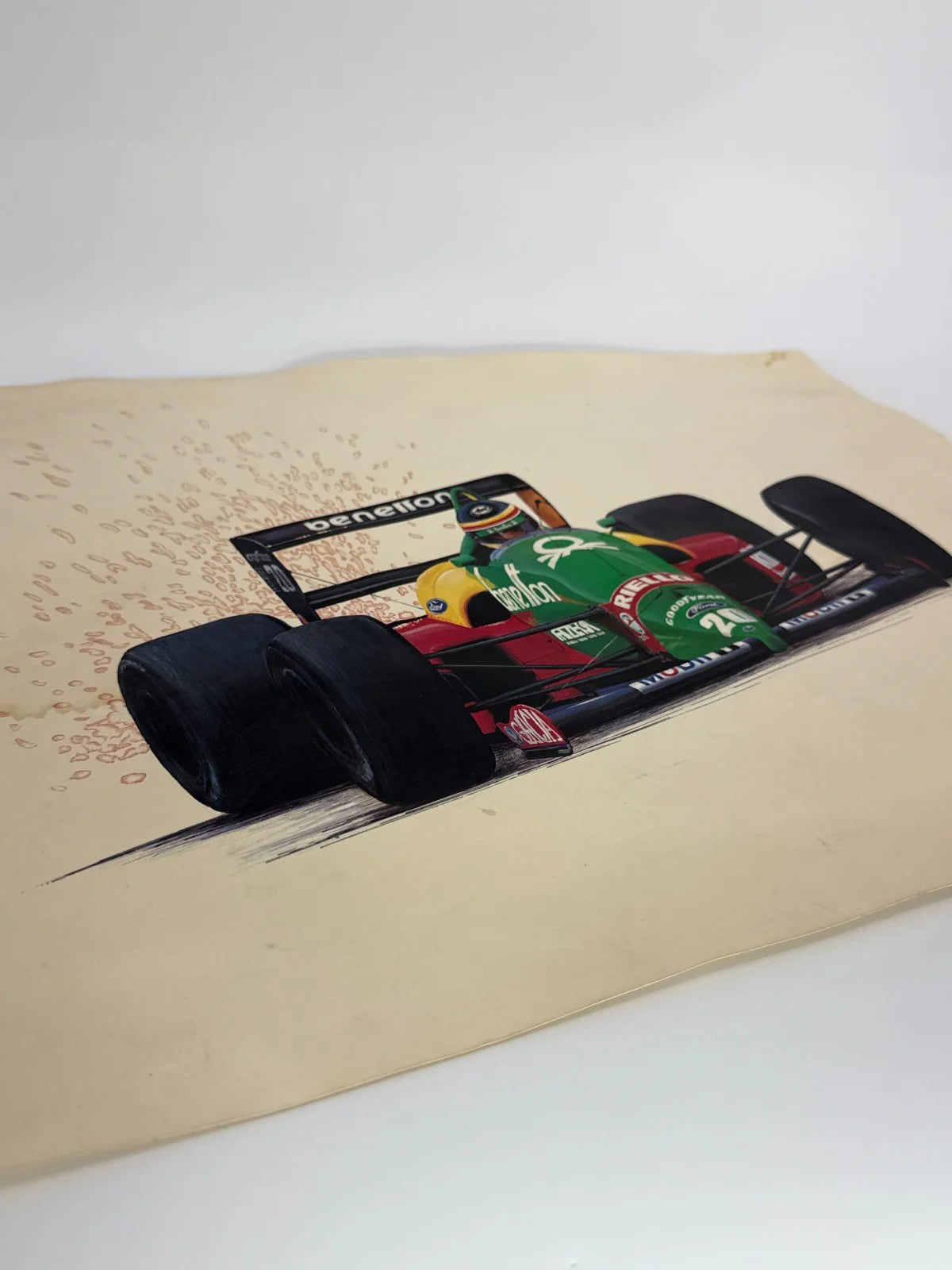 Benetton F1 Nannini Print Cademartori Signed Ltd 120 500 Racing Art Vintage LB6