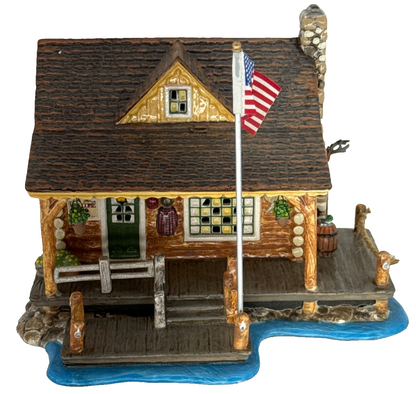 Department 56 Snow Village Grandpap's Cabin 55369 Lighted Log Cabin 2004 Retd