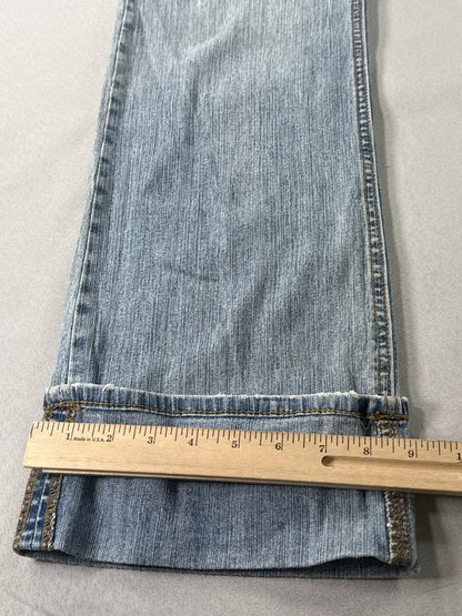 Dollhouse Flare Jeans 11 11/12 Blue Distressed Denim Low Rise Y2K Boho Indie
