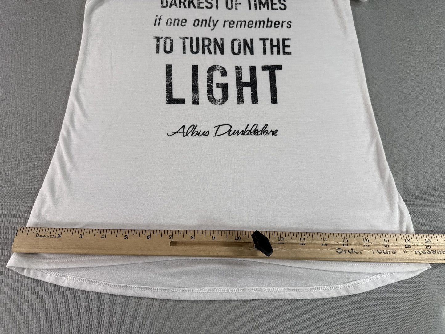 Harry Potter Albus Dumbledore Graphic Tee XS White Polyester Rayon Regular Fit