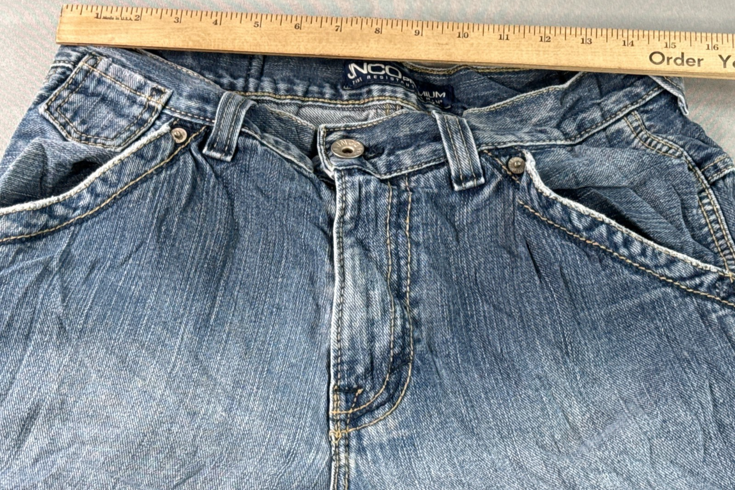 JNCO Denim Cargo Shorts Mens 32 Blue Carpenter Skater Baggy Y2K Jean Shorts