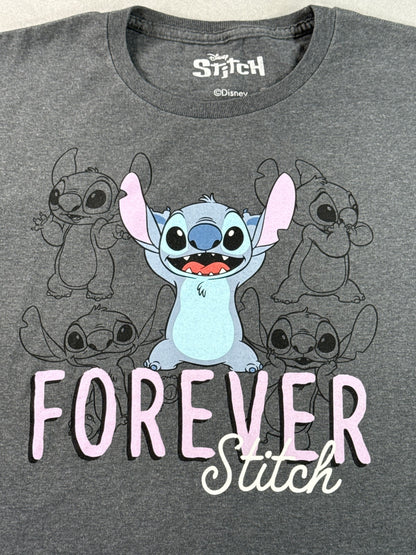 Stitch Graphic Tee L/G (12/14) Gray Crewneck Short Sleeve Cotton Polyester