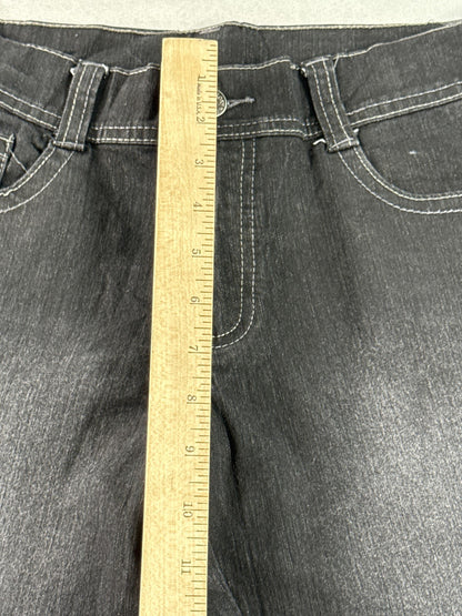 Faded Glory Flared Jeans 16R Womens 22x30 Black Denim Bell Bottom High Rise