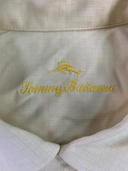 Tommy Bahama IslandZone Mens XXL Yellow Camp Shirt Button Up Short Sleeve Marlin