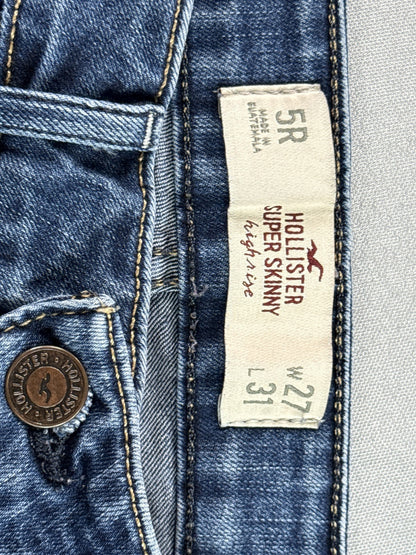 Hollister Super Skinny High Rise Jeans Womens 27x31 Medium Blue Wash Stretch