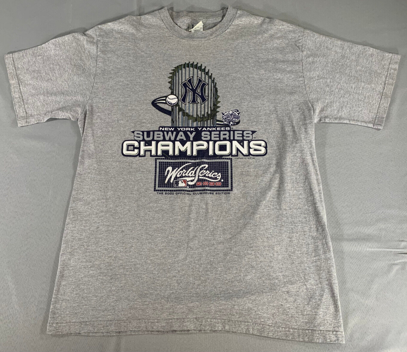 VTG 2000 Yankees Subway Series Champions T-Shirt XL Lee Sport MLB NY Mets Tee