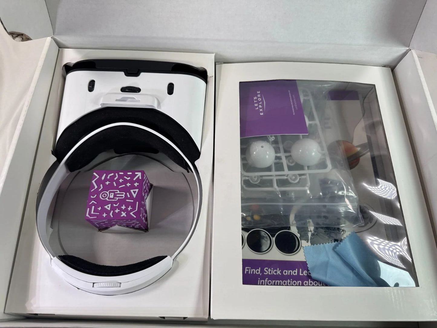 Let's Explore VR Headset Space STEM Kit Books Cube Model