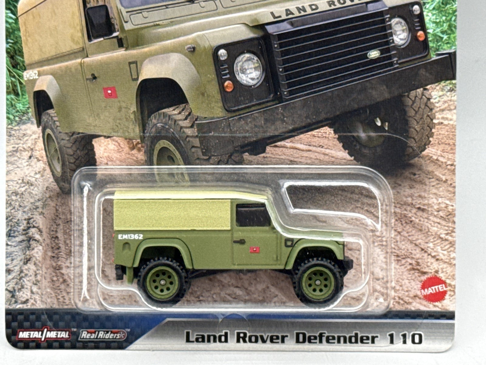 Hot Wheels Premium Fast Land Rover Defender Diecast Car Green Beige Metal Scale