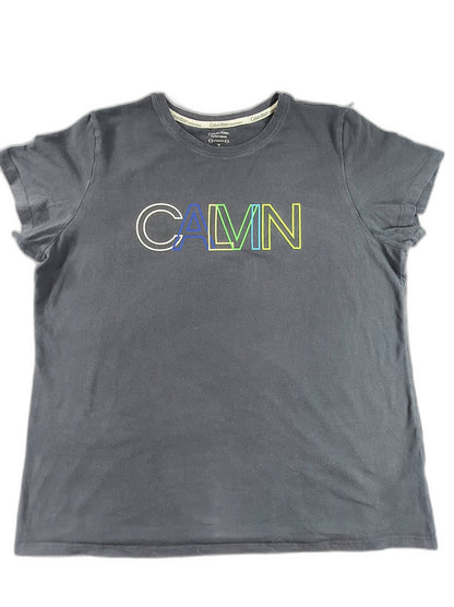 Calvin Performance T Klein Performance Graphic Tee TX Black Cotton Crewneck