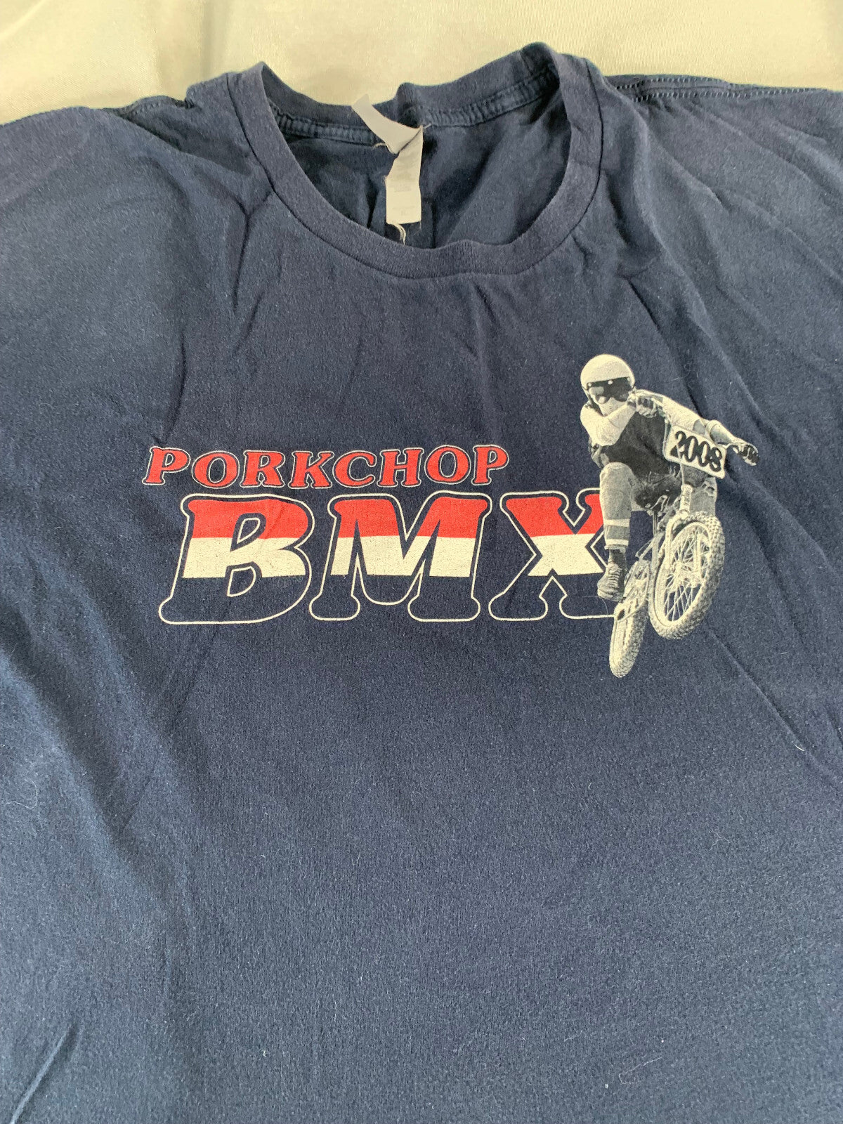 Next Level Porkchop BMX Racing Tee 2005 Blue Graphic Shirt Adult XL Biker Moto