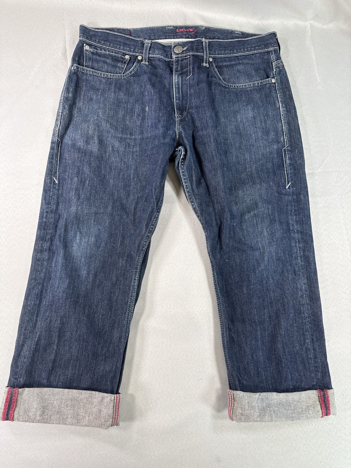 Levi's 501 Straight Fit Jeans W38 L30 Dark Wash 100% Cotton Selvedge Denim