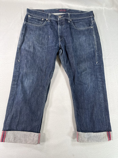 Levi's 501 Straight Fit Jeans W38 L30 Dark Wash 100% Cotton Selvedge Denim