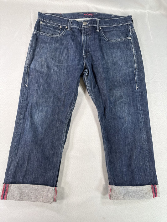 Levi's 501 Straight Fit Jeans W38 L30 Dark Wash 100% Cotton Selvedge Denim