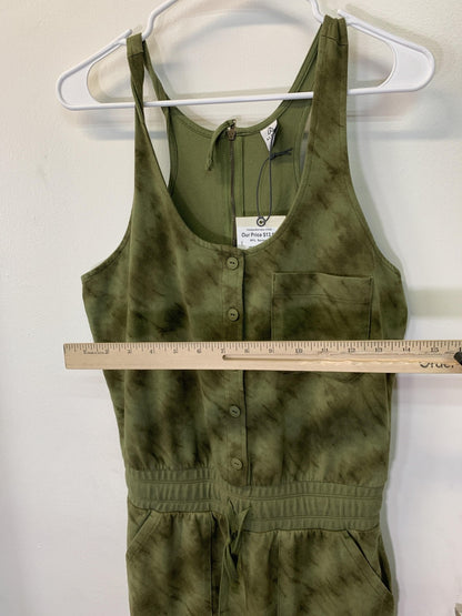 Alpine Design Jumpsuit Womens Small Olive Ranger Tie Dye Sleeveless Button Zip