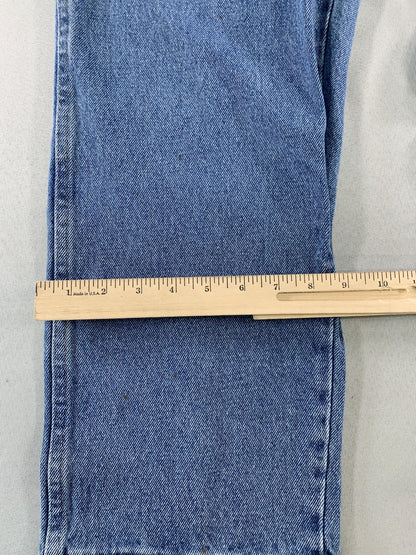 Rustler Jeans Mens 36x30 Blue Denim Straight Leg Five Pocket Zip Fly Medium Wash