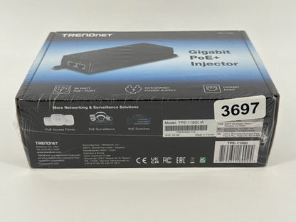 TRENDnet TPE-115GI/A Gigabit PoE+ Injector 30W Full Duplex Network Adapter NEW