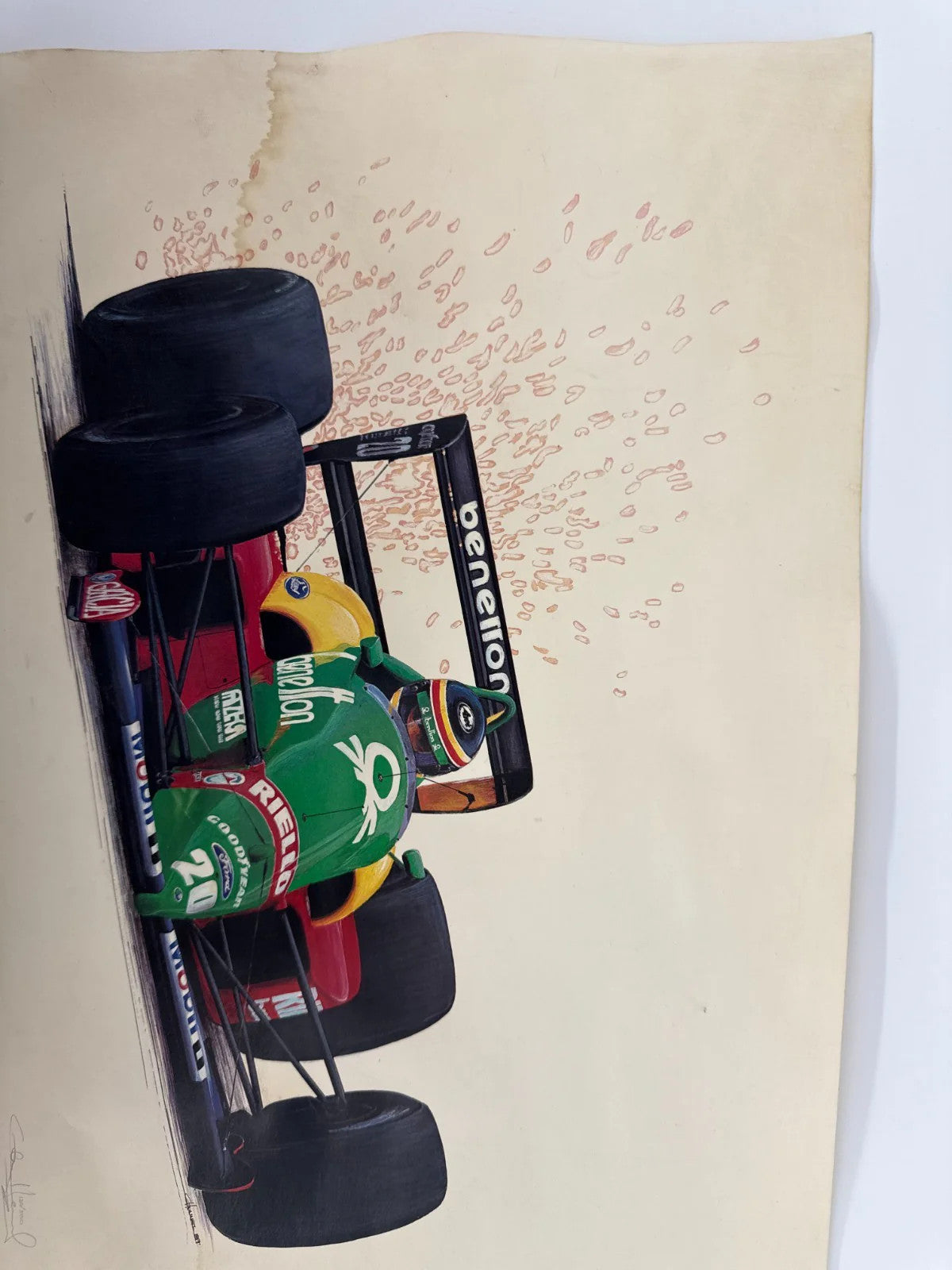 Benetton F1 Nannini Print Cademartori Signed Ltd 120 500 Racing Art Vintage LB6